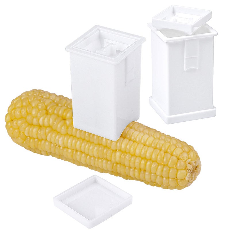 Cooraby 2 Pack Plastic Butter Spreader Corn Cob Butter Holder Spreads Butter Dispenser with Built-in Cover - Image 1